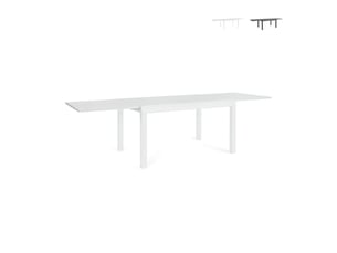 Table extensible en aluminium effet bois 90x135-270 cliv yes - blanc