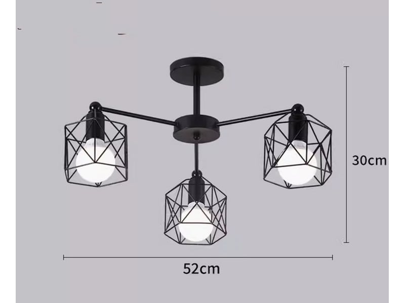  Plafonnier rond en métal chromé – 3 flammes, spots orientables  - Conforama B
