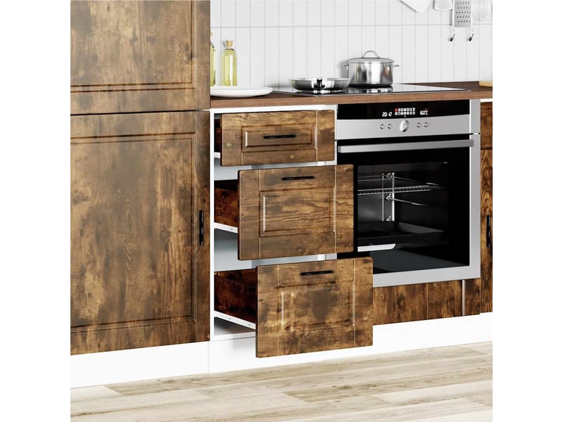  Meuble de rangement, armoire de cuisine porto chêne fumé bois d'ingénierie shl9855  - Conforama C