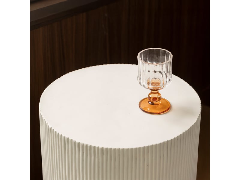 Table d'appoint ronde ø35cm - effet strié blanc - adria - blanc 3MB12.01.09.01 - Conforama C