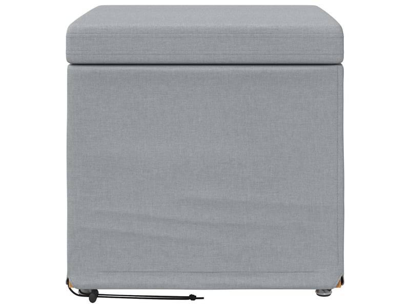  Tabouret bas, ottoman gris clair 41x41x40 cm tissu et bois stratifié  - Conforama D