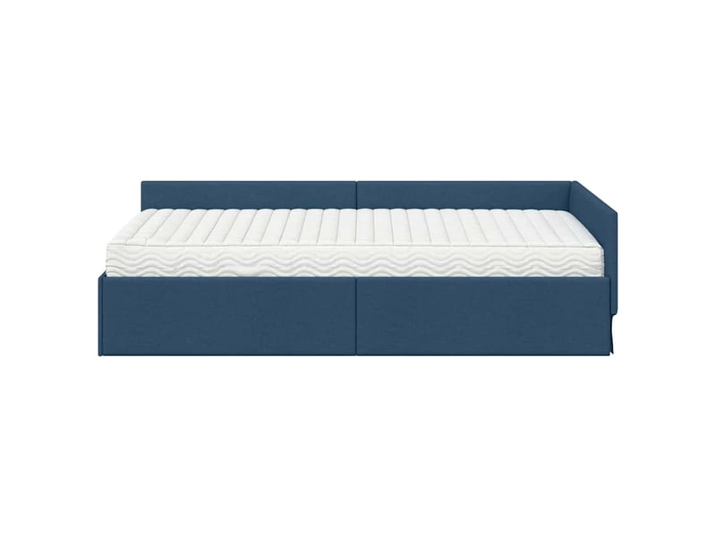  Lit adulte, lit simple, cadre de lit d'angle avec matelas autre 2 pièces bleu tissu cf6720  - Conforama E