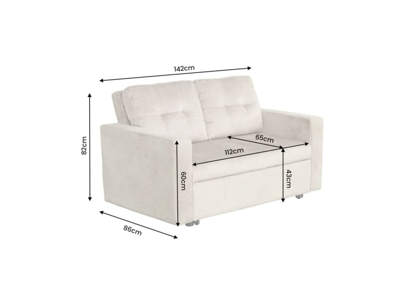 Canapé presto convertible 2 places en velours – vert foncé – 142 x 82 x 86 cm - Conforama C