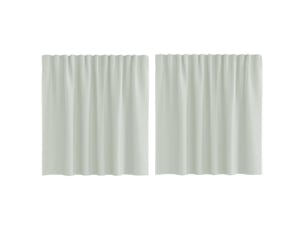 Lot de 2 rideaux en voile, voilages à œillets gris clair cf44265