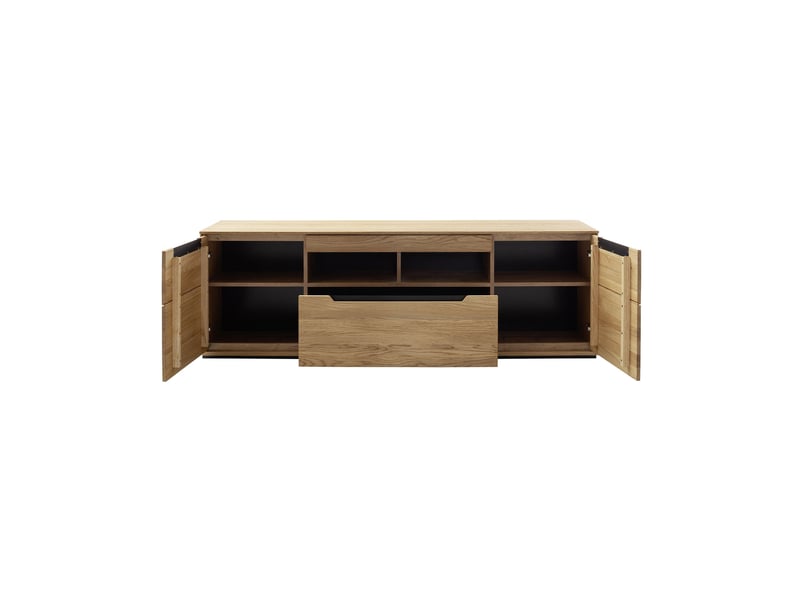  Meuble tv 2 portes 1 tiroir 192.5x45.5x62 cm en chêne - ahri  - Conforama D