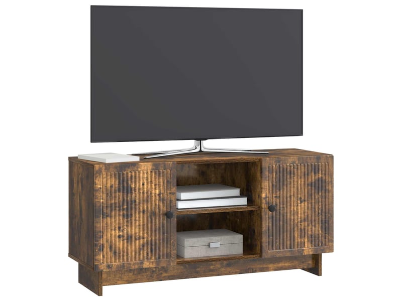  Meuble tv - banc tv - meuble de rangement 102 x 34,5 x 50 cm chêne fumé bois d'ingénierie  - Conforama C