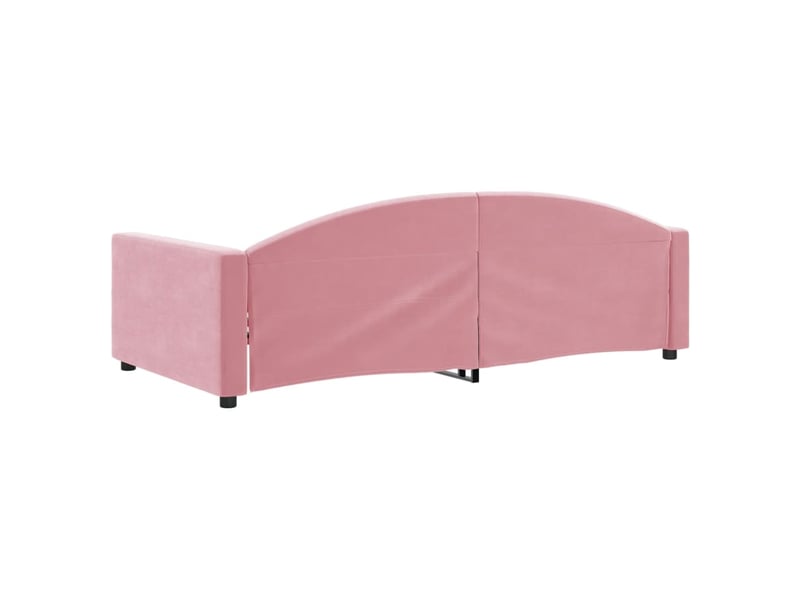  Lit simple- lit adulte -  lit de repos rose 100x200 cm velours  - Conforama D