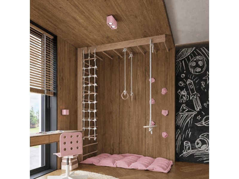  Plafonnier riff 1 rose gu10 aluminium moderne 10x10x10cm SL.3099 - Conforama C