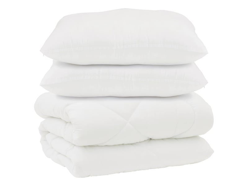  Couette avec oreillers 3 pcs - duvet blanc microfibre et plumes d'oie  - Conforama A