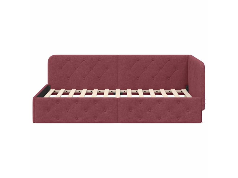 Lit simple- lit adulte - cadre de lit d'angle bordeaux 100 x 200 cm tissu - Conforama D
