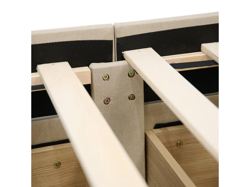  Lit rembourré 90x200 cm beige - avec sommier à lattes - avec 2 tiroirs de lit 3357 - Conforama B