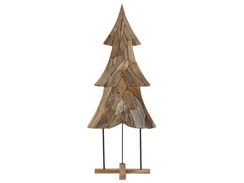  Sapin de noël, arbre de noël avec support marron 181,5 cm bois de teck solide  - Conforama D