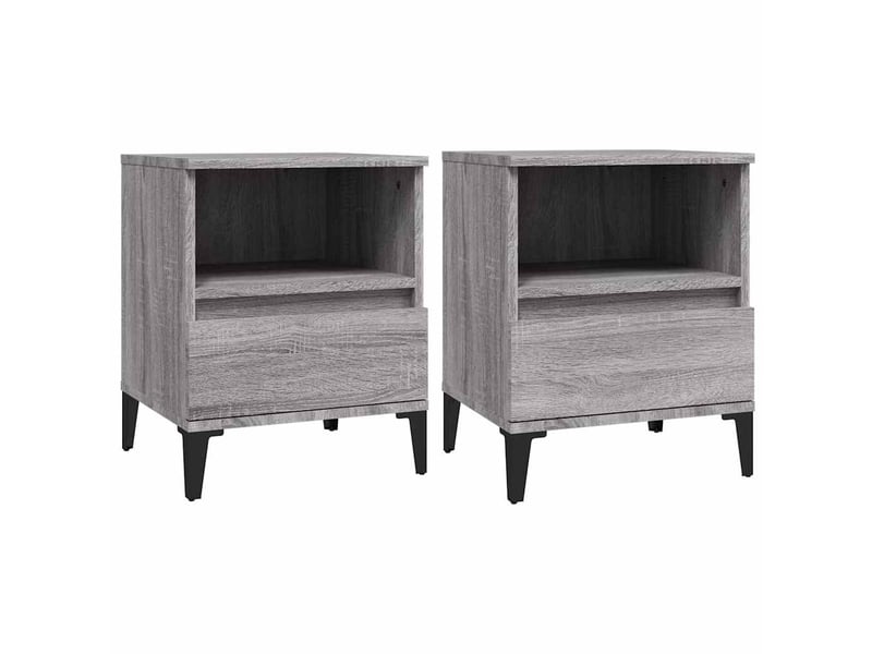  Lot de 2 table de chevet, table d'appoint sonoma gris 40x35x50 cm  - Conforama A