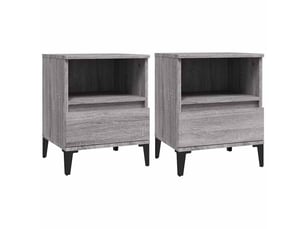 Lot de 2 table de chevet, table d'appoint sonoma gris 40x35x50 cm
