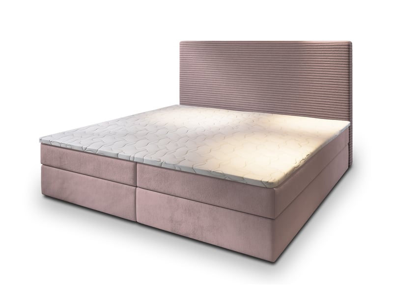 Boxspring giarro 200x200 cm, lit complet avec matelas, rose - Conforama A