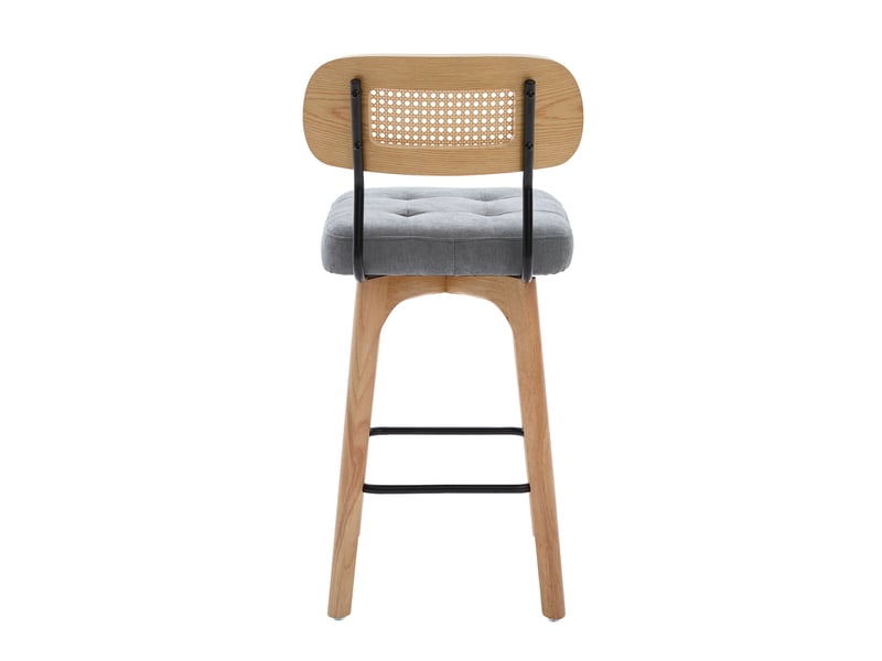  Fauteuil de salon - ensemble de 2 tabourets de bar pivotants à 360°, tabourets de bar de cuisine et de petit-déjeuner, gris  - Conforama A