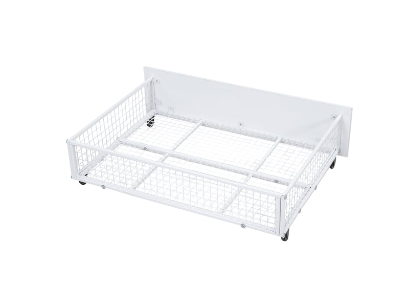  Lit superposé 90 × 200 et 140 × 200 cm 2 tiroirs en métal - blanc C-CRAFTLINK - Conforama D