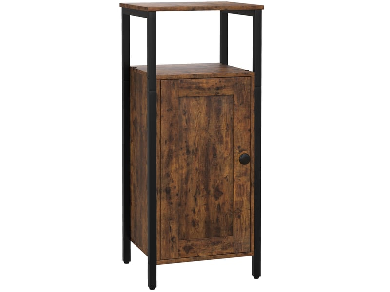  Bout de canapé industriel avec rangement, étagère réglable, 34 x 30 x 80 cm, marron  - Conforama A