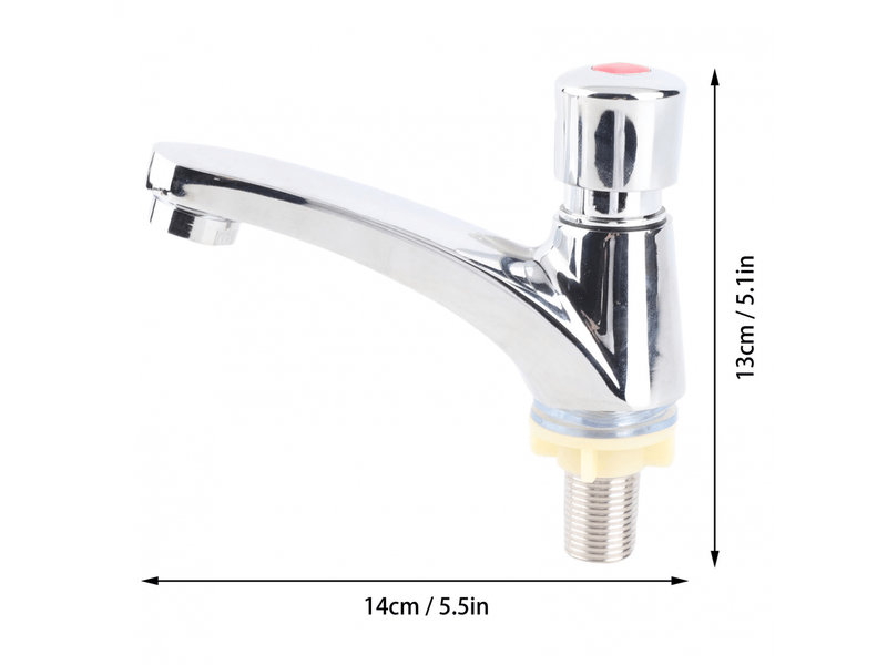  Robinet de cuisine temporisé à fermeture automatique en laiton - robinet évier froid simple pour salle de bain,hôtel et usage domestique  - Conforama C