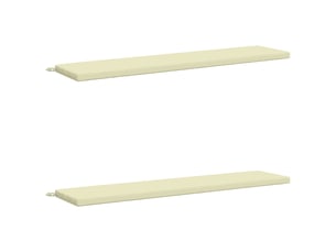 Lot de 2 coussins de banc, coussins d'assise soest 100 % polyester crème cf57184