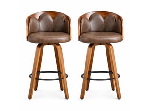 tabouret de bar  <strong>OKWISH</strong>  - marron hauteur d'assise 67.5 cm vendu Par paire