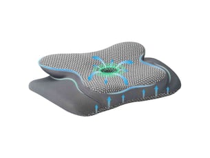 Oreiller, coussin cervical gris mousse à mémoire de forme 58 x 38 x 12 cm cf51356
