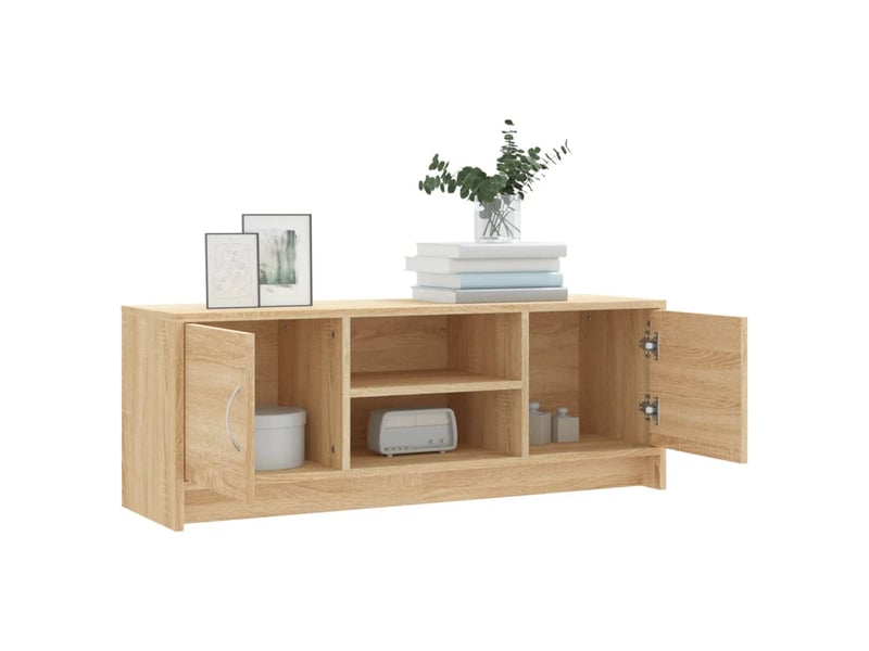  Meuble tv - banc tv - meuble de rangement chêne sonoma 102x30x37,5 cm bois d'ingénierie  - Conforama D