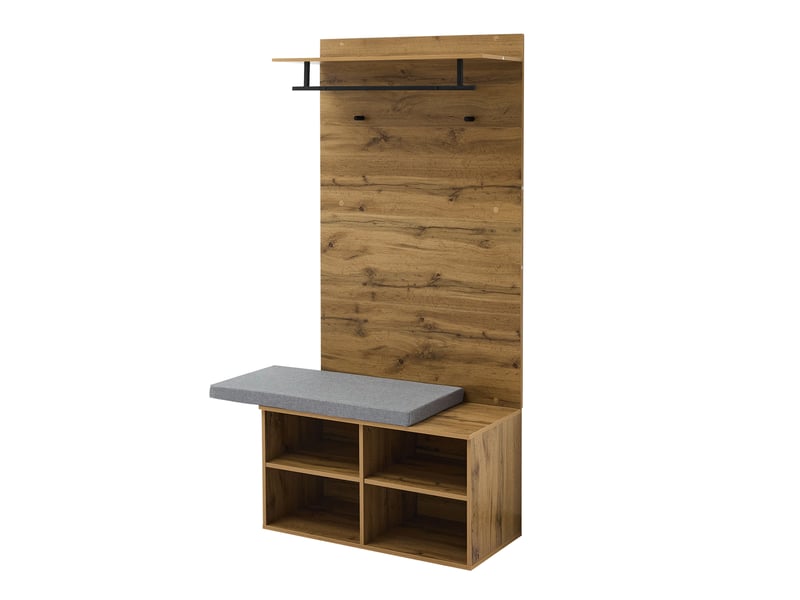  Portemanteau avec banc et rangement 84 x 175 cm en panneau de particules  - Conforama W