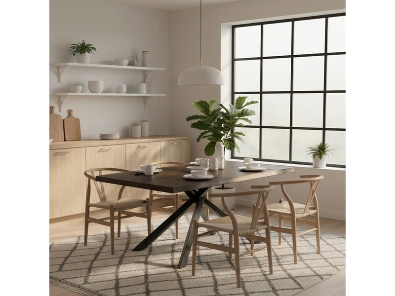  Table extensible en chêne et métal 200300x100 blake - bois neutre  - Conforama B