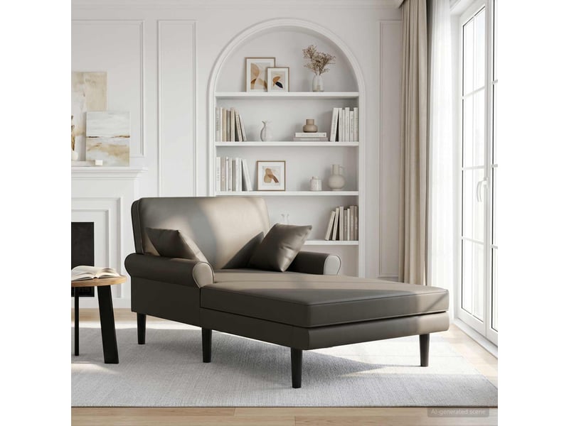  Vidaxl chaise longue gris simili cuir  - Conforama B