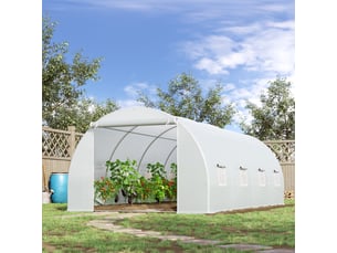 Serre de jardin - outsunny - dimensions 600x300x200 cm - plastique résistant aux intempéries - cadre métallique robuste