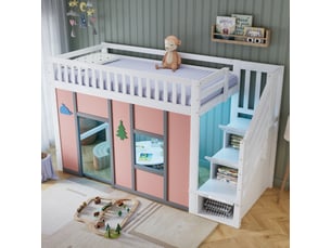 Lit mezzanine 90x200 cm <strong>ARTBEDDING</strong> <strong></strong> coloris multicolore
