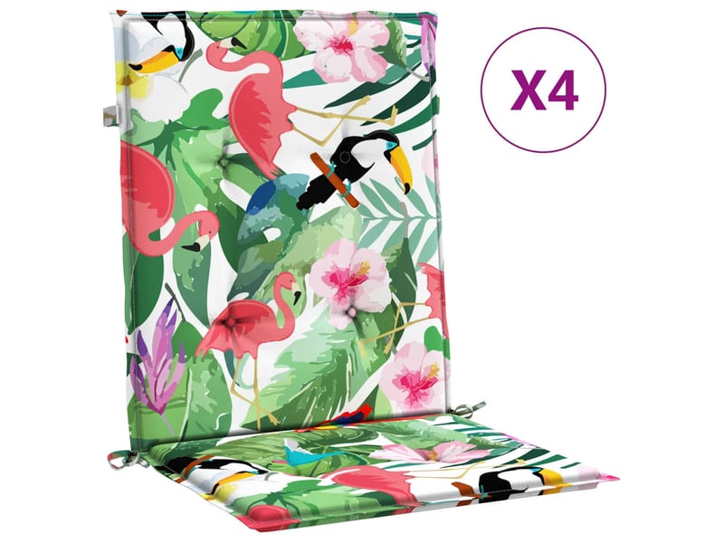  Lot de 4 coussins de dossier,  coussins de dos, tissu oxford vert et rose cf59460  - Conforama A