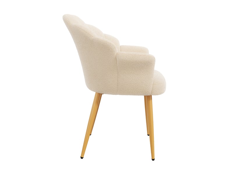  Lot de 6 fauteuils 64x65,5x85 cm avec accoudoirs et coussins, pieds en métal, beige  - Conforama E