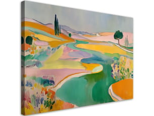 Tabelau sur toile, paysage abstrait coloré 90x60