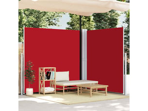 Auvent latéral rétractable, store latéral paravent rouge 200x600 cm