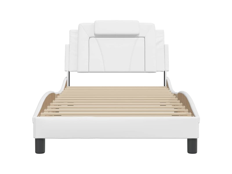  Lit simple- lit adulte -  cadre de lit viana sans matelas blanc 100x200 cm similicuir  - Conforama C