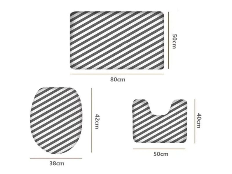  Lot de 3 tapis de bain en pvc antidérapants - noir  - Conforama D