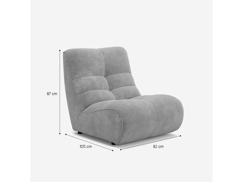 Fauteuil modulable en velours style contemporain gardena - orange foncé - Conforama E