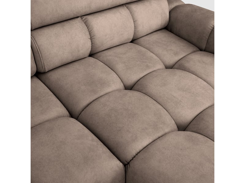Canapé d'angle aldo avec fonction couchage, côté droit, tissu salvador, marron clair (03) - Conforama E