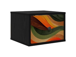 Table de chevet - cabinet de chevet - table de nuit mural bonn chêne noir 36 x 33 x 25 cm