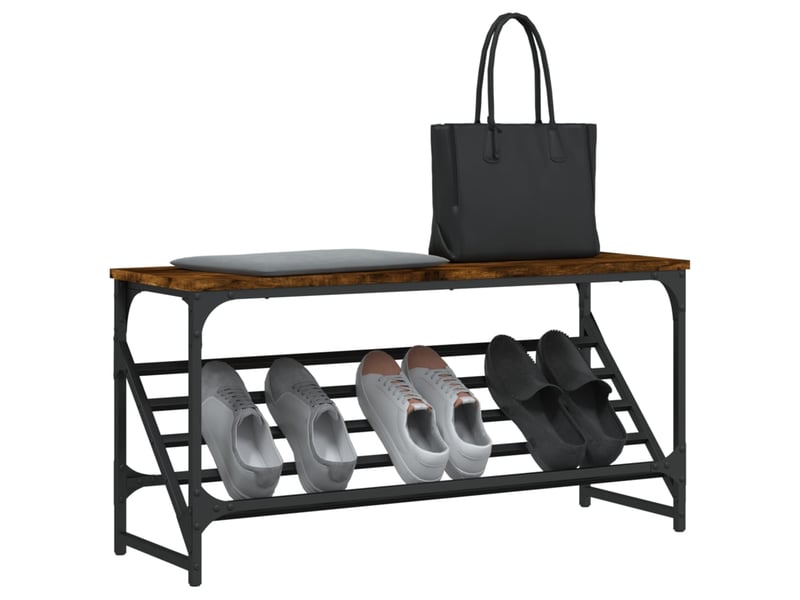  Meuble à chaussures, étagère à chaussures chêne fumé 90x30x45 cm bois d'ingénierie  - Conforama C
