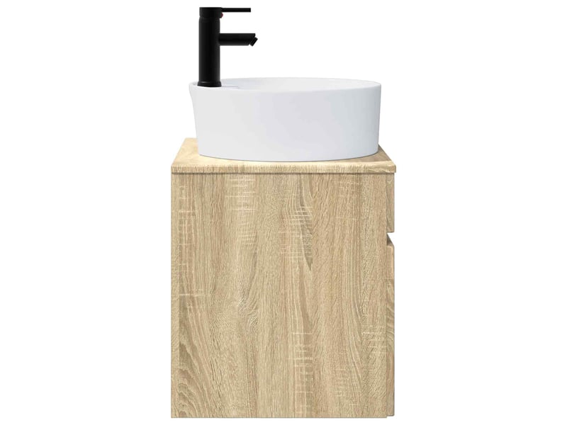  Meuble de lavabo mural, rangement salle de bain chêne sonoma 49x44.5x65 cm  - Conforama C