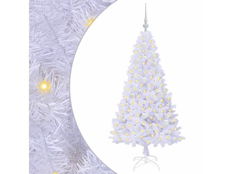  Sapin de noël - arbre de noël artificiel blanc 150 cm pvc et acier  - Conforama A