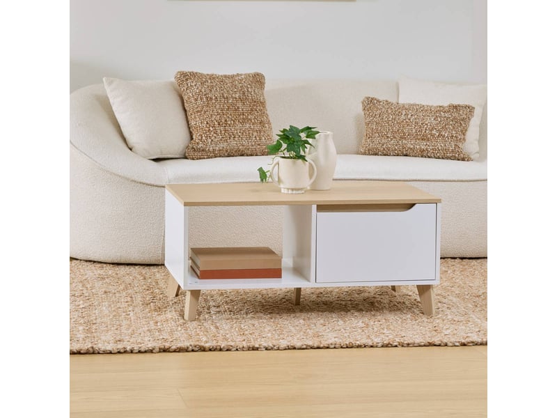  Table basse relevable luma rectangulaire 50x90cm blanc LUMA - Conforama B