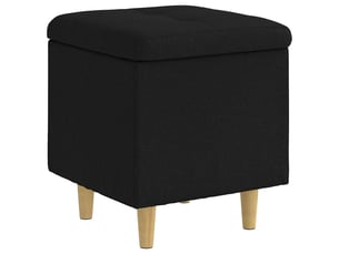 Ottoman, repose pied salon avec rangement noir 40x40x45 cm tissu