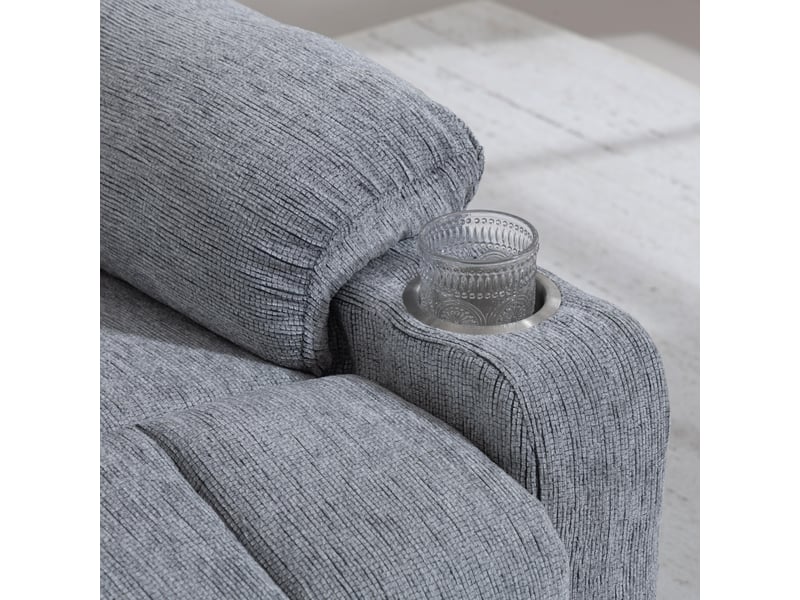  Fauteuil relax électrique en velours gris clair avec massage et fonction releveur W3478S00002 - Conforama D