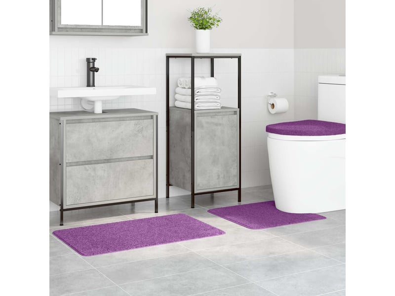  Ensemble de tapis de bain antidérapants 3 pc violet 50 x 80 cm cf64759  - Conforama C