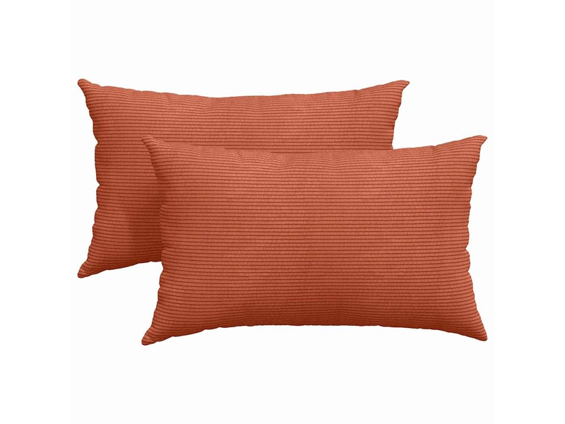  Lot de 2 coussins de canapé, coussins décoratifs rouge orange 50 x 30 cm cf59160  - Conforama A