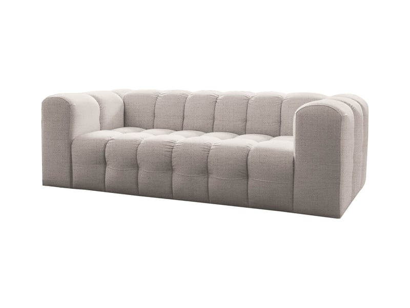  Canapé droit miloe 3 places fixe avec accoudoirs en tissu - blanc MILOE - Conforama A
